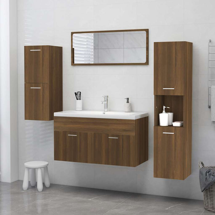 Dulap de baie, stejar maro, 30x30x130 cm, lemn prelucrat WALTI
