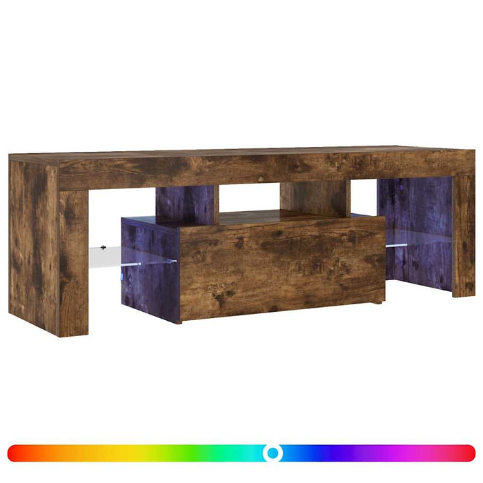 Comodă TV cu lumini LED, stejar fumuriu, 120x35x40 cm - WALTI WALTI