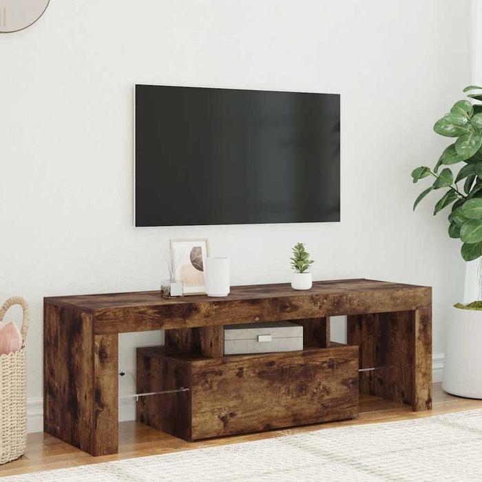 Comodă TV cu lumini LED, stejar fumuriu, 120x35x40 cm - WALTI WALTI