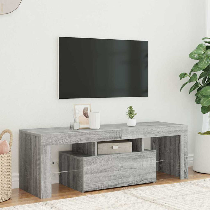 Comodă TV cu lumini LED, gri sonoma, 120x35x40 cm - WALTI WALTI