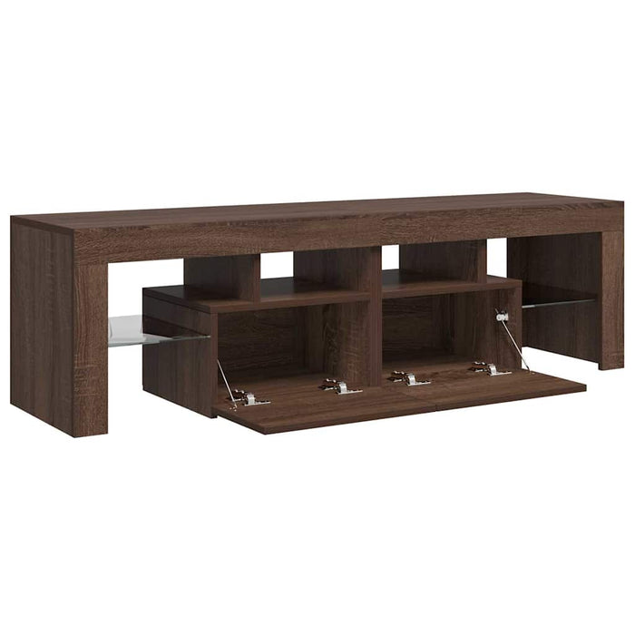 Comodă TV cu lumini LED, stejar maro, 140x36,5x40 cm WALTI