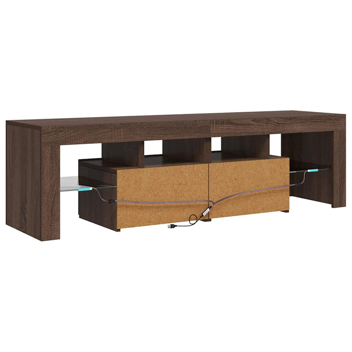 Comodă TV cu lumini LED, stejar maro, 140x36,5x40 cm WALTI