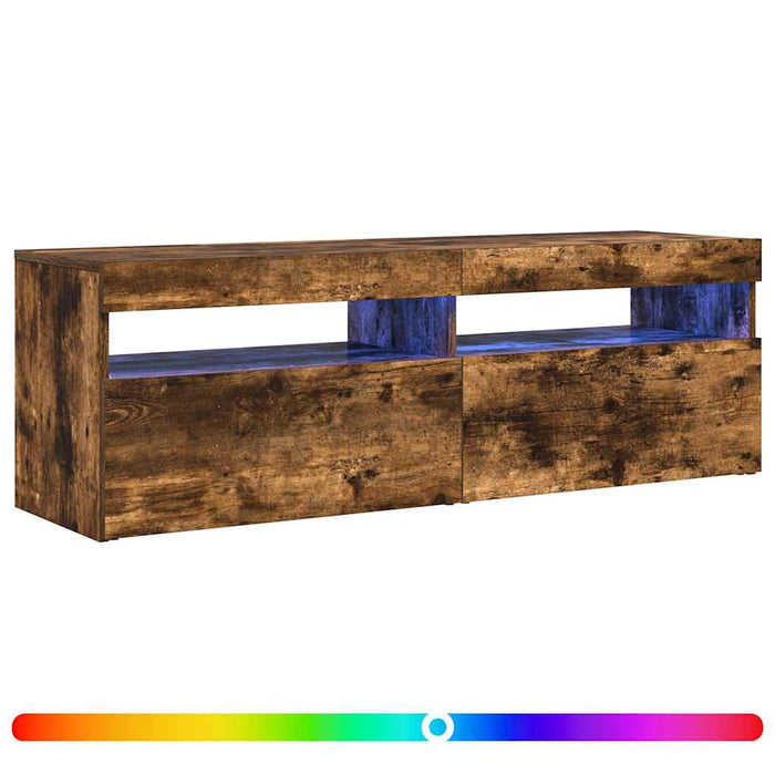 Comodă TV cu lumini LED, stejar fumuriu, 120x35x40 cm - WALTI WALTI