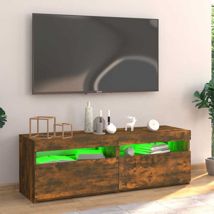 Comodă TV cu lumini LED, stejar fumuriu, 120x35x40 cm - WALTI WALTI
