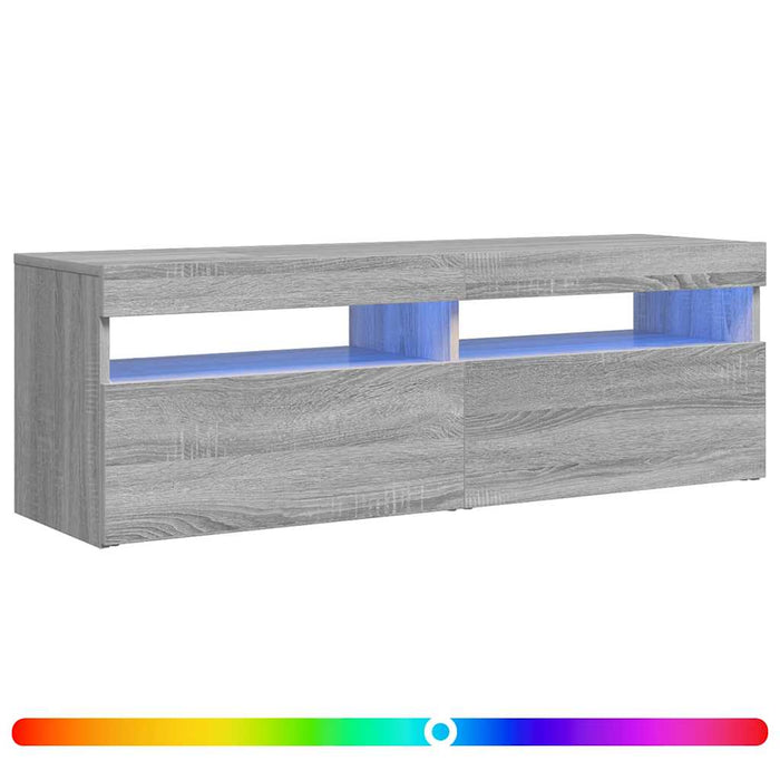 Comodă TV cu lumini LED, gri sonoma, 120x35x40 cm - WALTI WALTI