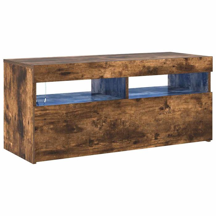 Comodă TV cu lumini LED, stejar fumuriu, 90x35x40 cm - WALTI WALTI