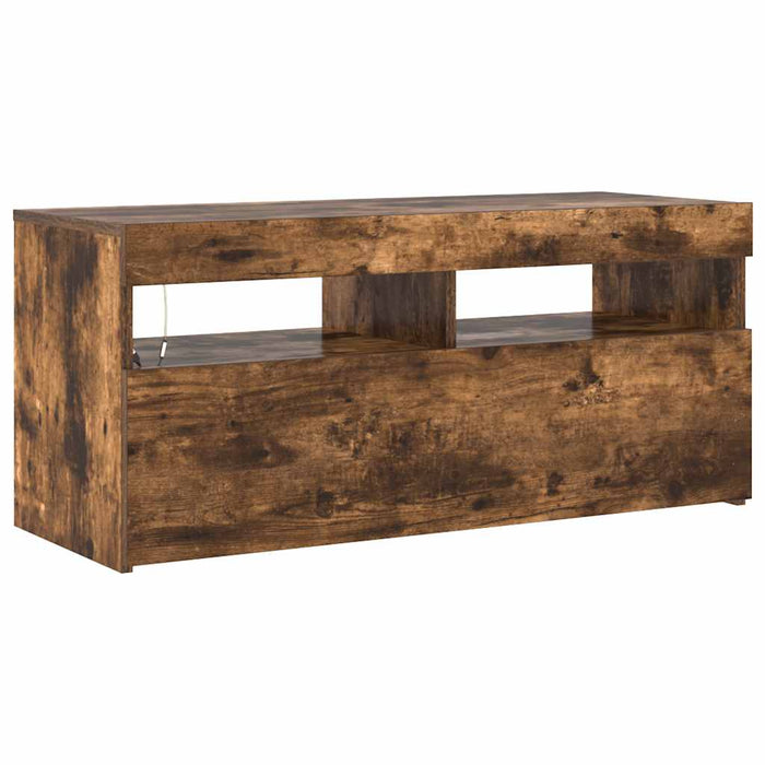 Comodă TV cu lumini LED, stejar fumuriu, 90x35x40 cm - WALTI WALTI