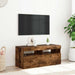 Comodă TV cu lumini LED, stejar fumuriu, 90x35x40 cm - WALTI WALTI