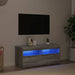 Comodă TV cu lumini LED, gri sonoma, 90x35x40 cm - WALTI WALTI