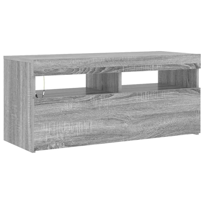Comodă TV cu lumini LED, gri sonoma, 90x35x40 cm - WALTI WALTI