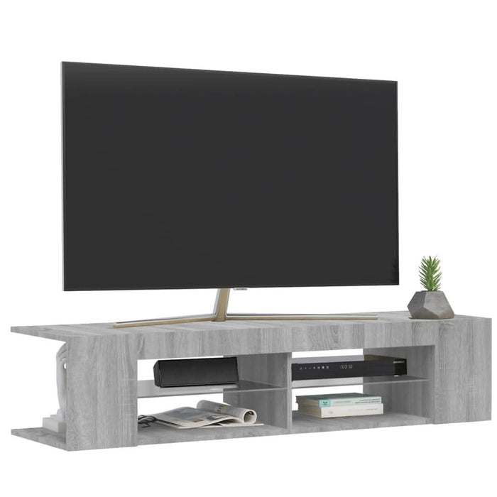 Comodă TV cu lumini LED, gri sonoma, 135x39x30 cm - WALTI WALTI
