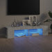 Comodă TV cu lumini LED, gri sonoma, 135x39x30 cm - WALTI WALTI
