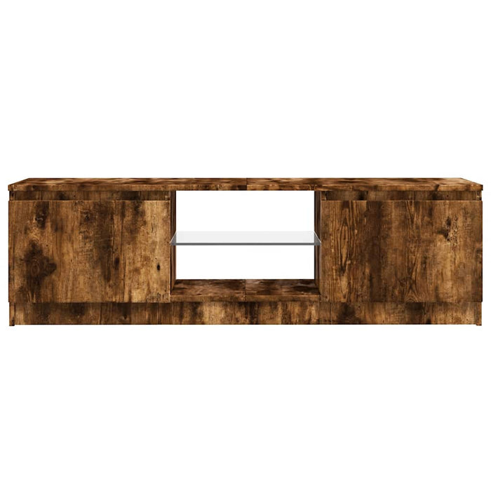 Comodă TV cu lumini LED, stejar fumuriu, 120x30x36 cm WALTI