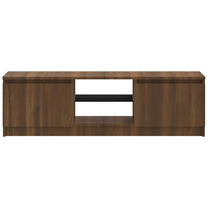 Comodă TV cu lumini LED, stejar maro, 120x30x36 cm WALTI
