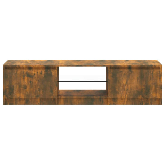 Comodă TV cu lumini LED, stejar fumuriu, 140x40x35,5 cm WALTI
