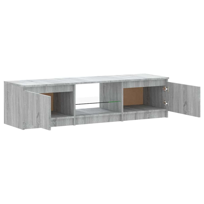 Comodă TV cu lumini LED, gri sonoma, 140x40x35,5 cm WALTI