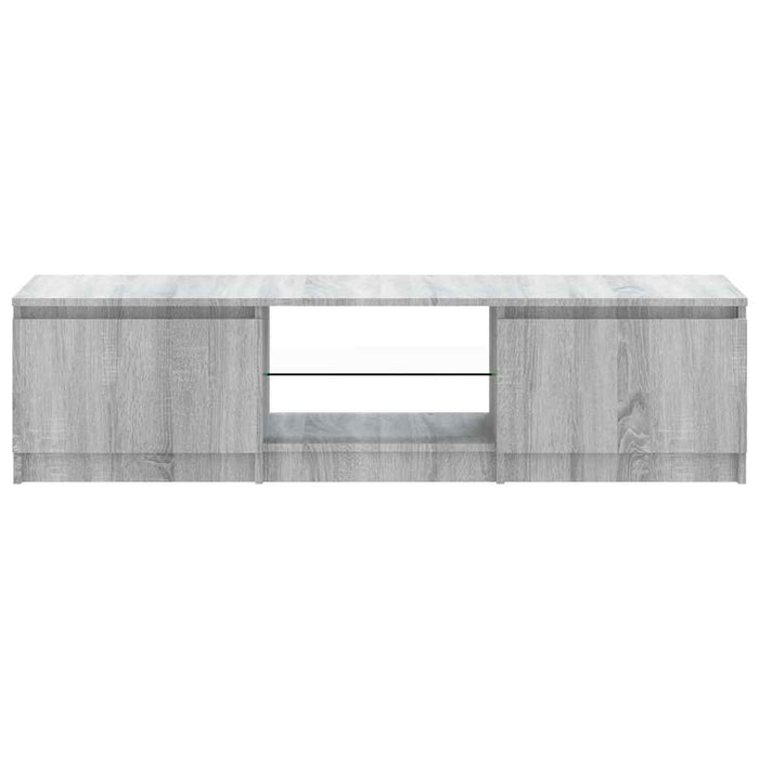 Comodă TV cu lumini LED, gri sonoma, 140x40x35,5 cm WALTI