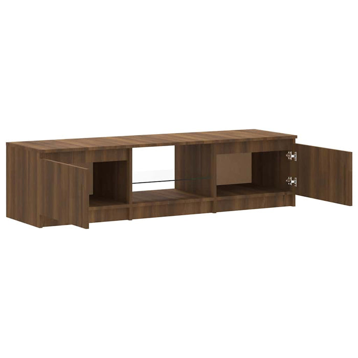 Comodă TV cu lumini LED, stejar maro, 140x40x35,5 cm WALTI