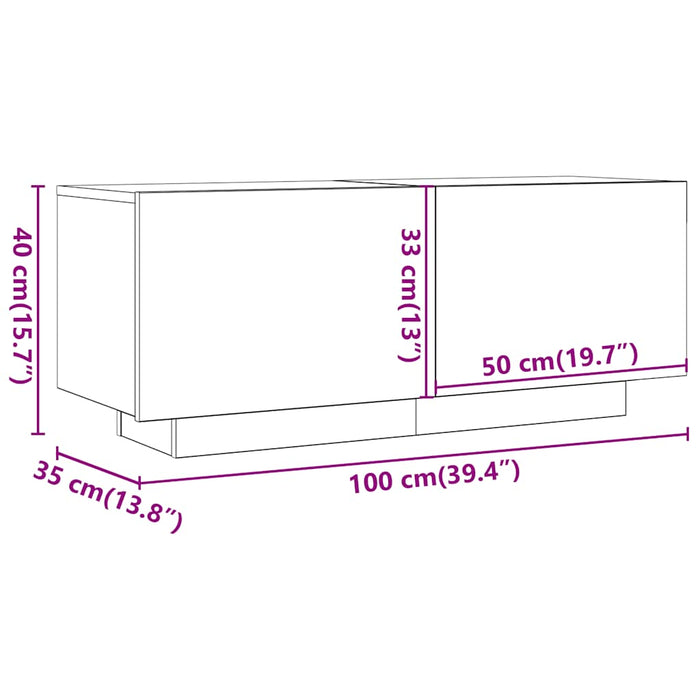 Comodă TV, gri sonoma, 100x35x40 cm, lemn prelucrat - WALTI WALTI