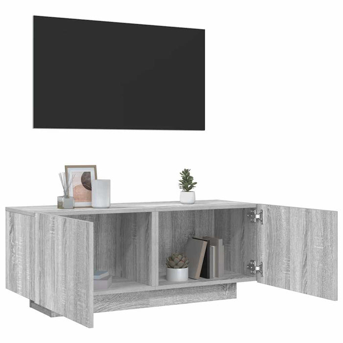 Comodă TV, gri sonoma, 100x35x40 cm, lemn prelucrat - WALTI WALTI