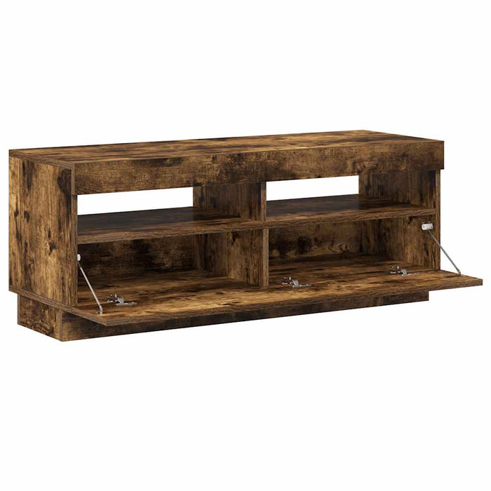 Comodă TV cu lumini LED, stejar fumuriu, 100x35x40 cm - WALTI WALTI