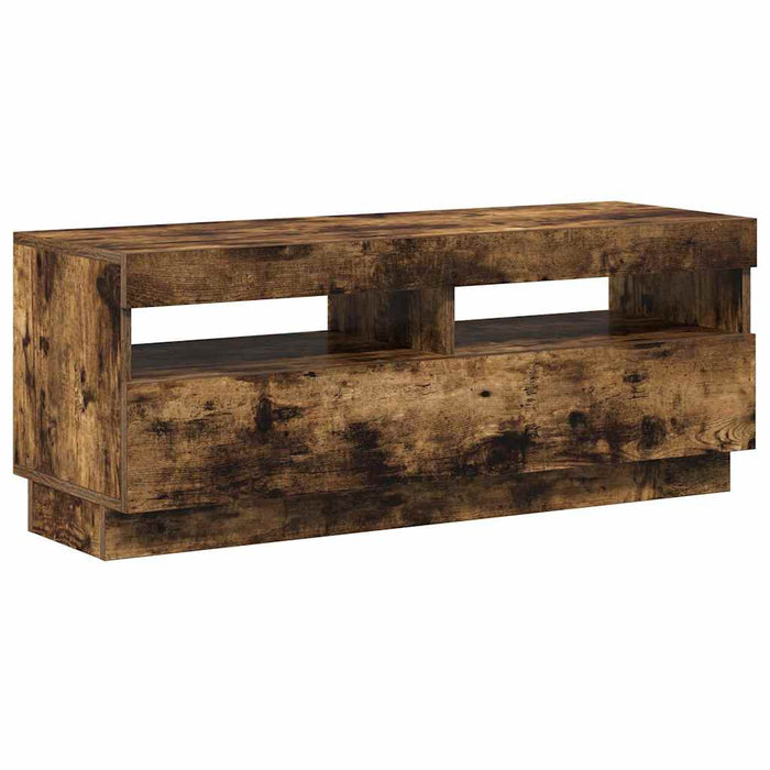 Comodă TV cu lumini LED, stejar fumuriu, 100x35x40 cm - WALTI WALTI