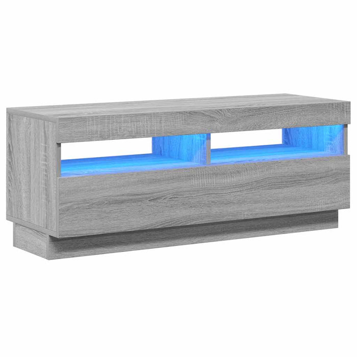 Comodă TV cu lumini LED, gri sonoma, 100x35x40 cm - WALTI WALTI