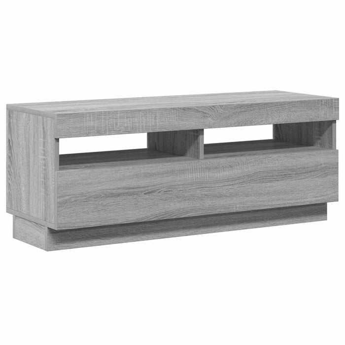 Comodă TV cu lumini LED, gri sonoma, 100x35x40 cm - WALTI WALTI