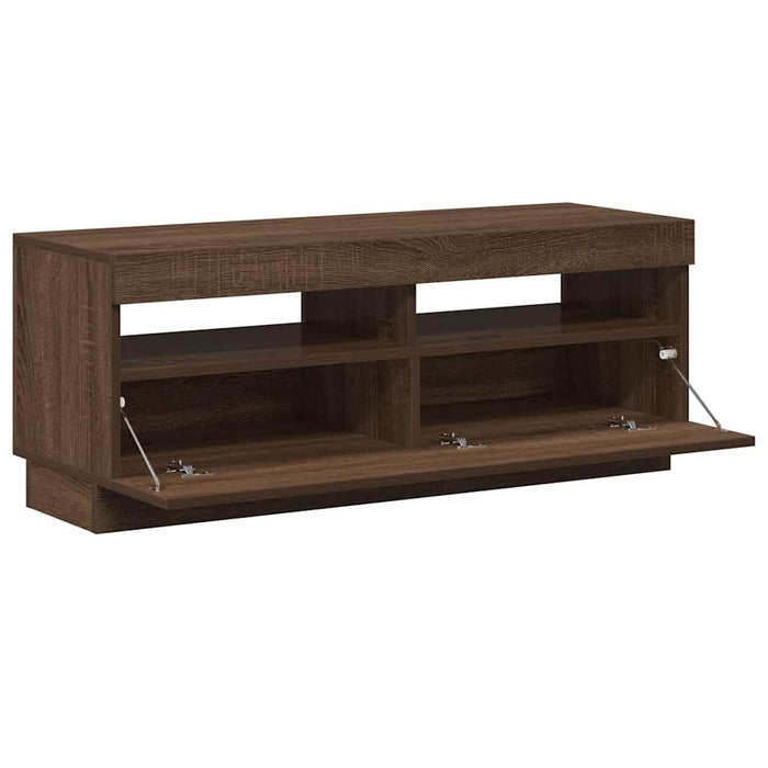 Comodă TV cu lumini LED, stejar maro, 100x35x40 cm - WALTI WALTI