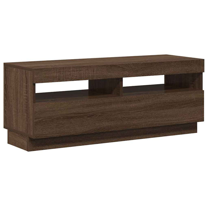 Comodă TV cu lumini LED, stejar maro, 100x35x40 cm - WALTI WALTI