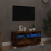 Comodă TV cu lumini LED, stejar fumuriu, 80x35x40 cm - WALTI WALTI