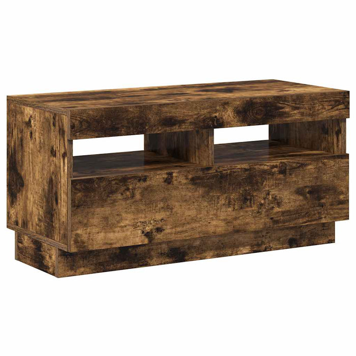 Comodă TV cu lumini LED, stejar fumuriu, 80x35x40 cm - WALTI WALTI
