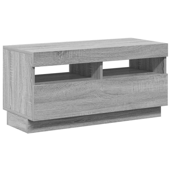 Comodă TV cu lumini LED, gri sonoma, 80x35x40 cm WALTI