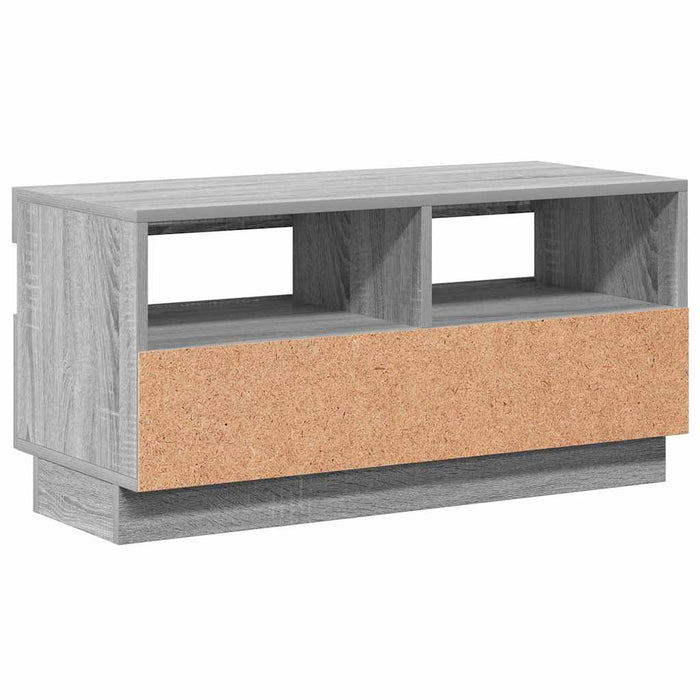 Comodă TV cu lumini LED, gri sonoma, 80x35x40 cm WALTI