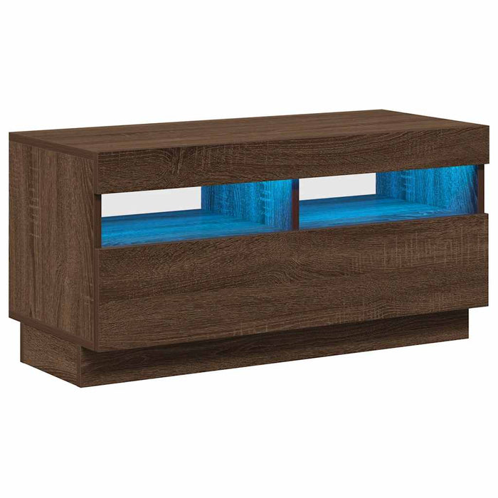 Comodă TV cu lumini LED, stejar maro, 80x35x40 cm - WALTI WALTI