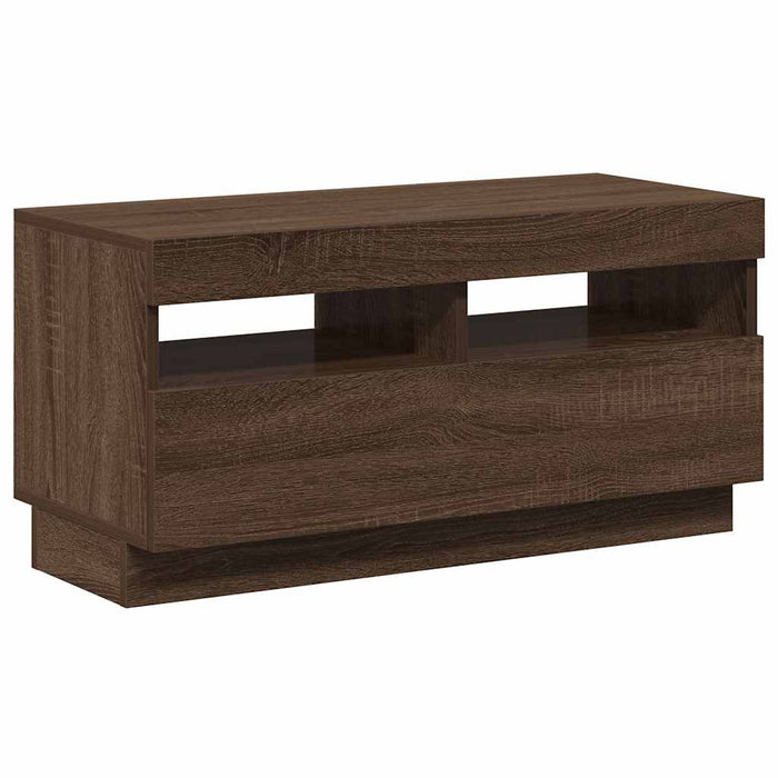 Comodă TV cu lumini LED, stejar maro, 80x35x40 cm - WALTI WALTI