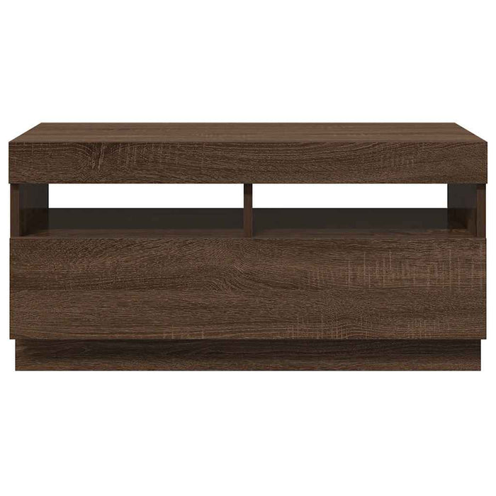 Comodă TV cu lumini LED, stejar maro, 80x35x40 cm - WALTI WALTI