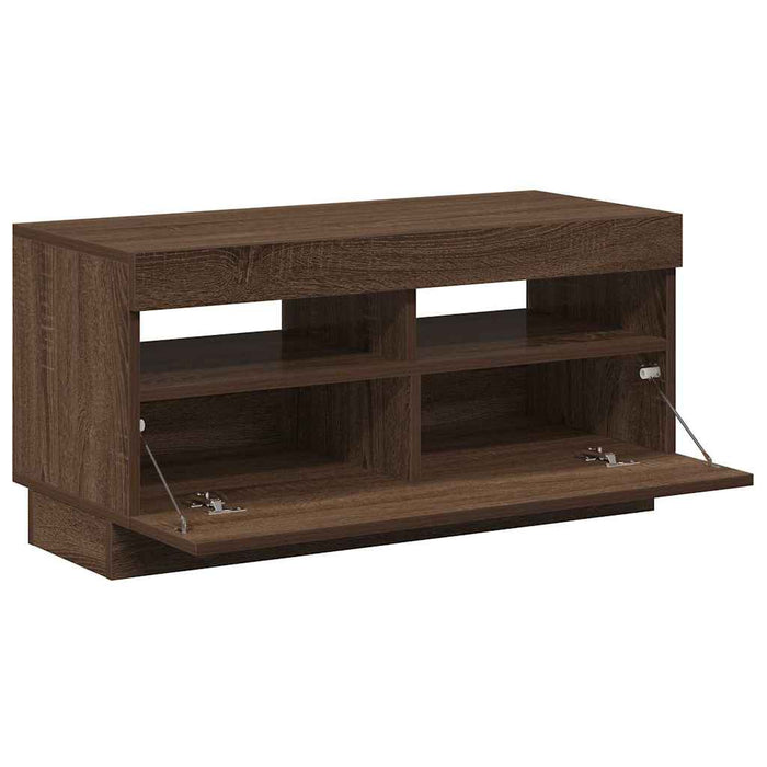 Comodă TV cu lumini LED, stejar maro, 80x35x40 cm - WALTI WALTI