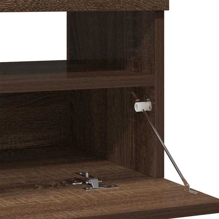 Comodă TV cu lumini LED, stejar maro, 80x35x40 cm - WALTI WALTI