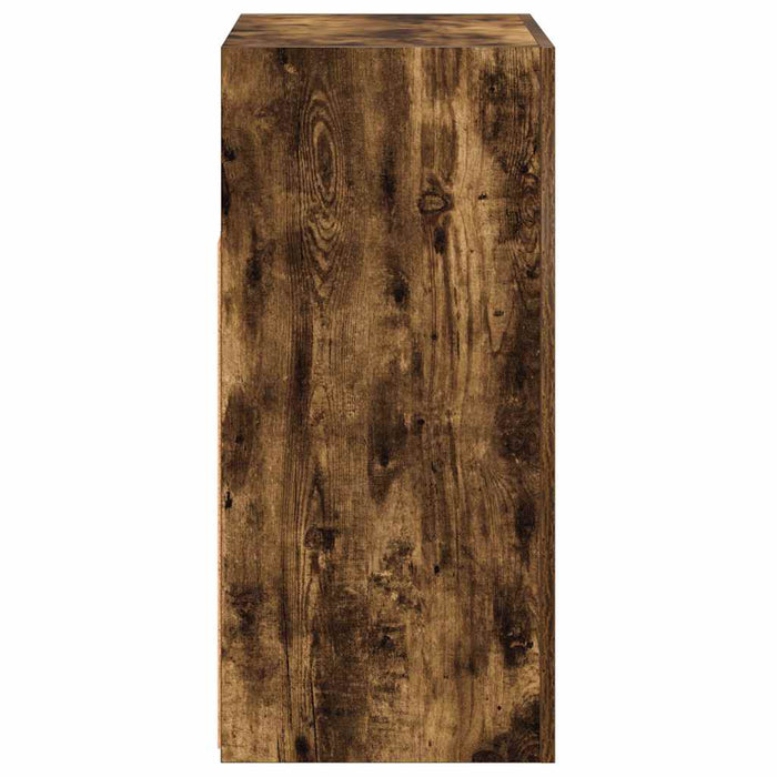 Dulap cu lumini LED, stejar fumuriu, 80x35x75 cm WALTI