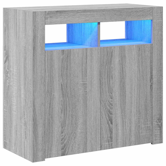 Dulap cu lumini LED, gri sonoma, 80x35x75 cm WALTI