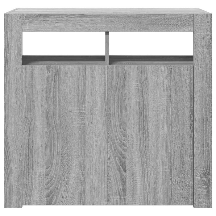 Dulap cu lumini LED, gri sonoma, 80x35x75 cm WALTI