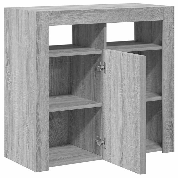 Dulap cu lumini LED, gri sonoma, 80x35x75 cm WALTI