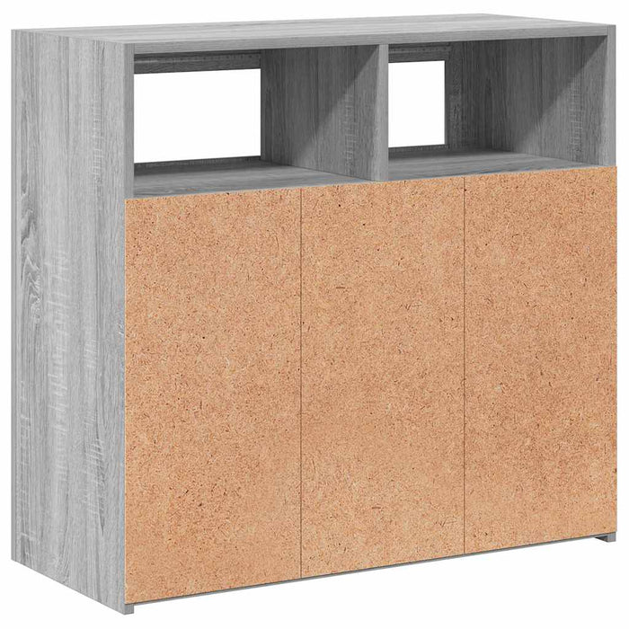 Dulap cu lumini LED, gri sonoma, 80x35x75 cm WALTI