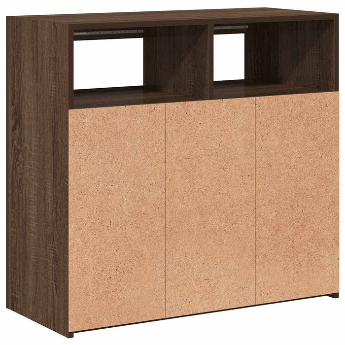 Dulap cu lumini LED, stejar maro, 80x35x75 cm WALTI