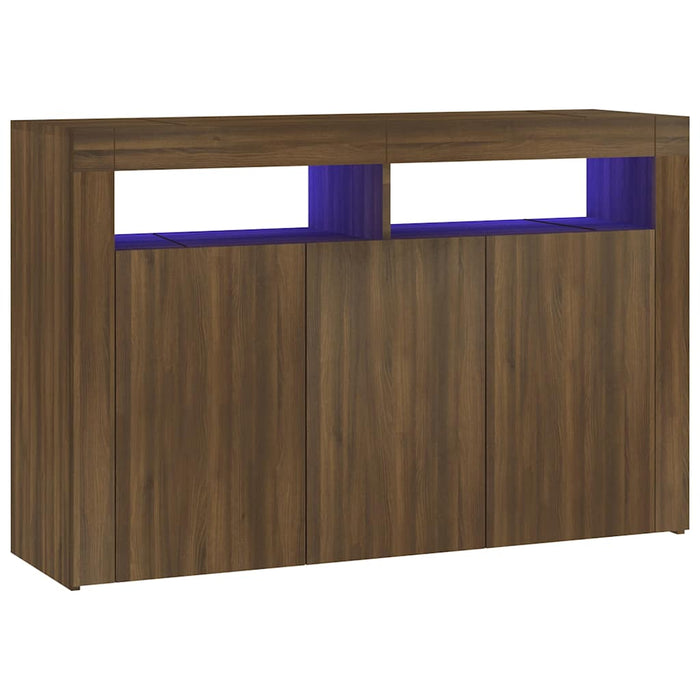 Dulap cu lumini LED, stejar maro, 115,5x30x75 cm WALTI