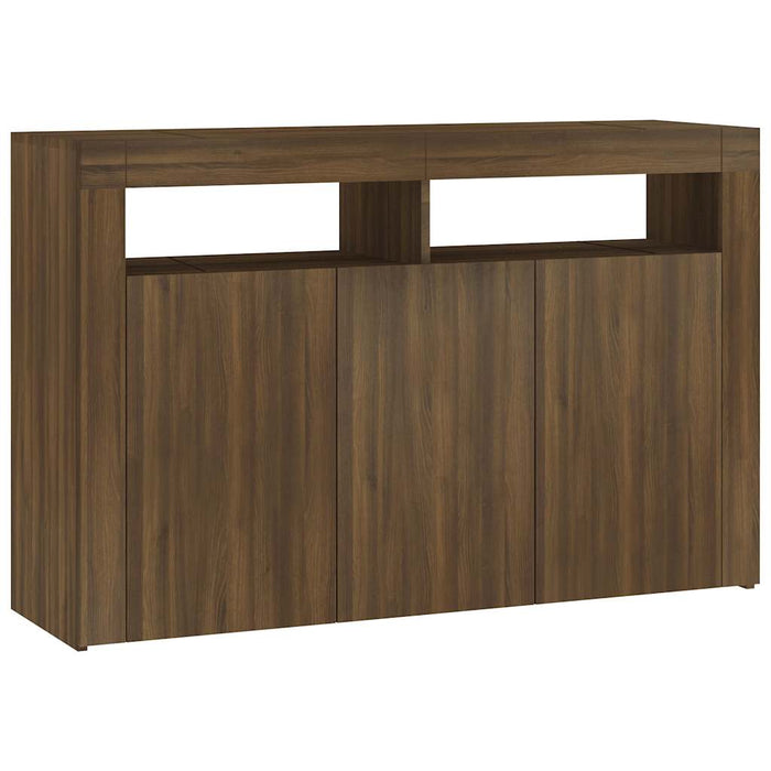 Dulap cu lumini LED, stejar maro, 115,5x30x75 cm WALTI