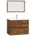 Set mobilier de baie, 2 piese, stejar fumuriu, lemn prelucrat - WALTI WALTI