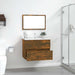 Set mobilier de baie, 2 piese, stejar fumuriu, lemn prelucrat - WALTI WALTI