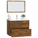 Set mobilier de baie, 2 piese, stejar fumuriu, lemn prelucrat - WALTI WALTI